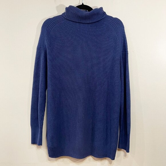 New J.Crew Cotton Cashmere Turtleneck Sweater Violet Blue Small $138 - Picture 3 of 7